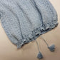 Very Sweet 1950s Rare Handmade knit top in Baby Blue - So Marilyn Monroe off-duty Vibes - Hand knitted pure wool - Square Neck - Drawstring Cinched Waist & Little Tassels