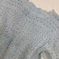 Very Sweet 1950s Rare Handmade knit top in Baby Blue - So Marilyn Monroe off-duty Vibes - Hand knitted pure wool - Square Neck - Drawstring Cinched Waist & Little Tassels