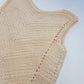 Rare 1970s handmade Knit Vest in Ivory - Hand knitted pure wool - V Neck & Hemline - Structured Waist - Perfect as a trans-seasonal piece worn over a flouncy shirt