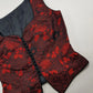 90s Brocade Corset top in Black with Vibrant Red - Impeccable Tailoring with Satin Edging & Buttons up the front - Incredibly Sexy Piece - Versatile & High Quality Fabric