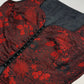 90s Brocade Corset top in Black with Vibrant Red - Impeccable Tailoring with Satin Edging & Buttons up the front - Incredibly Sexy Piece - Versatile & High Quality Fabric