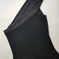 Iconic 90s Super Sexy Crystal Encrusted One Shoulder Gown - Absolutely Beautiful Silhouette & Hip Ruching - Black with Diamonds - Stretch body hugging high quality fabric