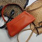 Authentic Burberry Purse in Tangerine - Genuine Leather - Made in Italy - Stamped - Antique Gold Hardware - Perfect Stitching