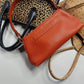 Authentic Burberry Purse in Tangerine - Genuine Leather - Made in Italy - Stamped - Antique Gold Hardware - Perfect Stitching