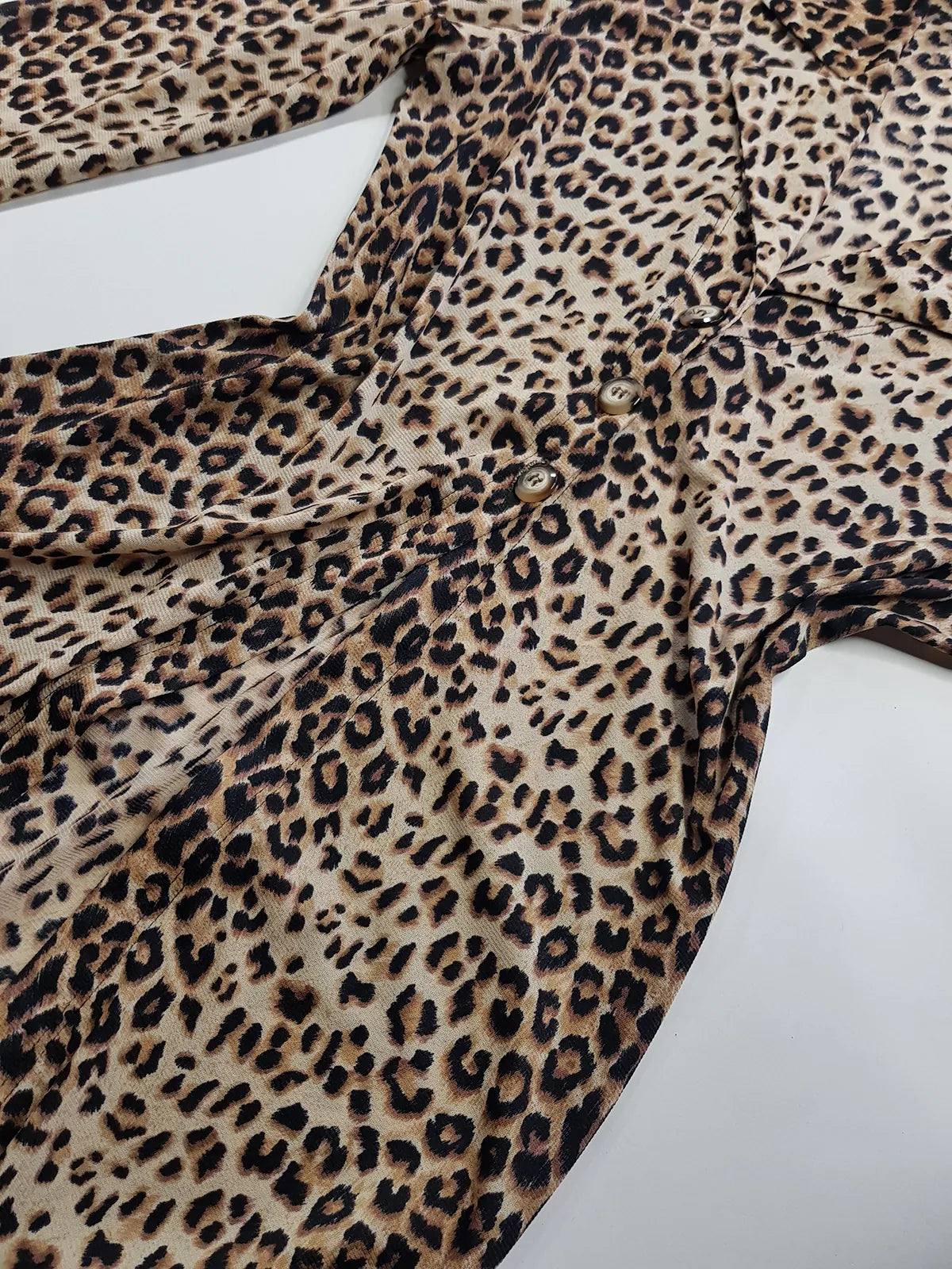 90s Wild Cheetah Print Light Sheer Mesh Hourglass Duster Coat - Floor Length & Buttons at waist - Splits up the sides & Open front - High Quality Piece
