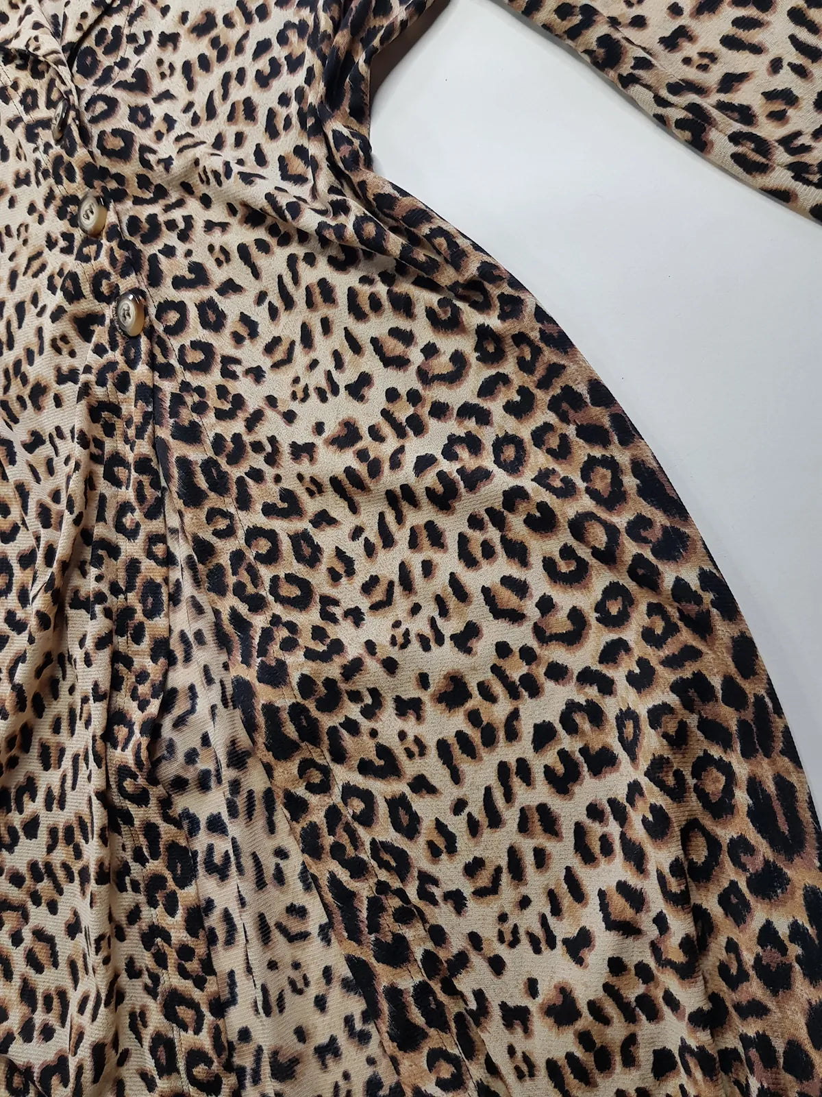 90s Wild Cheetah Print Light Sheer Mesh Hourglass Duster Coat - Floor Length & Buttons at waist - Splits up the sides & Open front - High Quality Piece