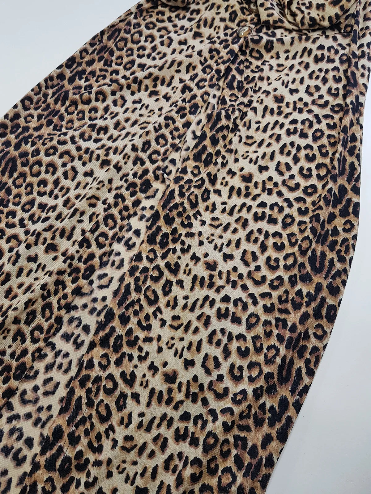 90s Wild Cheetah Print Light Sheer Mesh Hourglass Duster Coat - Floor Length & Buttons at waist - Splits up the sides & Open front - High Quality Piece