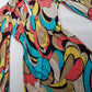 90s Pucci Style Absolutely Wild Mini Dress - Incredible Poolside & Summer Party Piece - Can be worn as a top -Sexy Tie Kneck & Backless - Keyhole cut out on chest - Super short mini dress or Long Top - Stretch Body Hugging High Quality Fabric