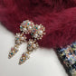 2000s Encrusted Sparkling Pearls & Crystals Drop Earrings - Very Dolce & Gabbana Vintage Couture Style - Ultra Sparkly - For Piericed Ears