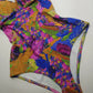 1980s Vintage Brazillian High Cut One Piece Swimsuit - Incredible Vintage Print - Figure Enhancing Cupped Bust with Gathered Fabric - Racer Back & Incredible Quality Fabric