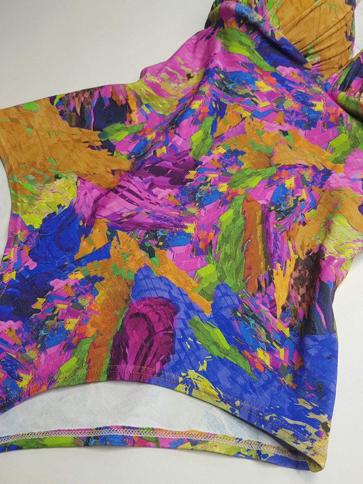 1980s Vintage Brazillian High Cut One Piece Swimsuit - Incredible Vintage Print - Figure Enhancing Cupped Bust with Gathered Fabric - Racer Back & Incredible Quality Fabric