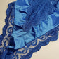 1990s Vintage Dreamy Lace & Satin High Cut Teddy Bodysuit - Unworn - Unbelievably Gorgeous in Beautiful Rich Blue