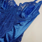 1990s Vintage Dreamy Lace & Satin High Cut Teddy Bodysuit - Unworn - Unbelievably Gorgeous in Beautiful Rich Blue