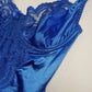 1990s Vintage Dreamy Lace & Satin High Cut Teddy Bodysuit - Unworn - Unbelievably Gorgeous in Beautiful Rich Blue
