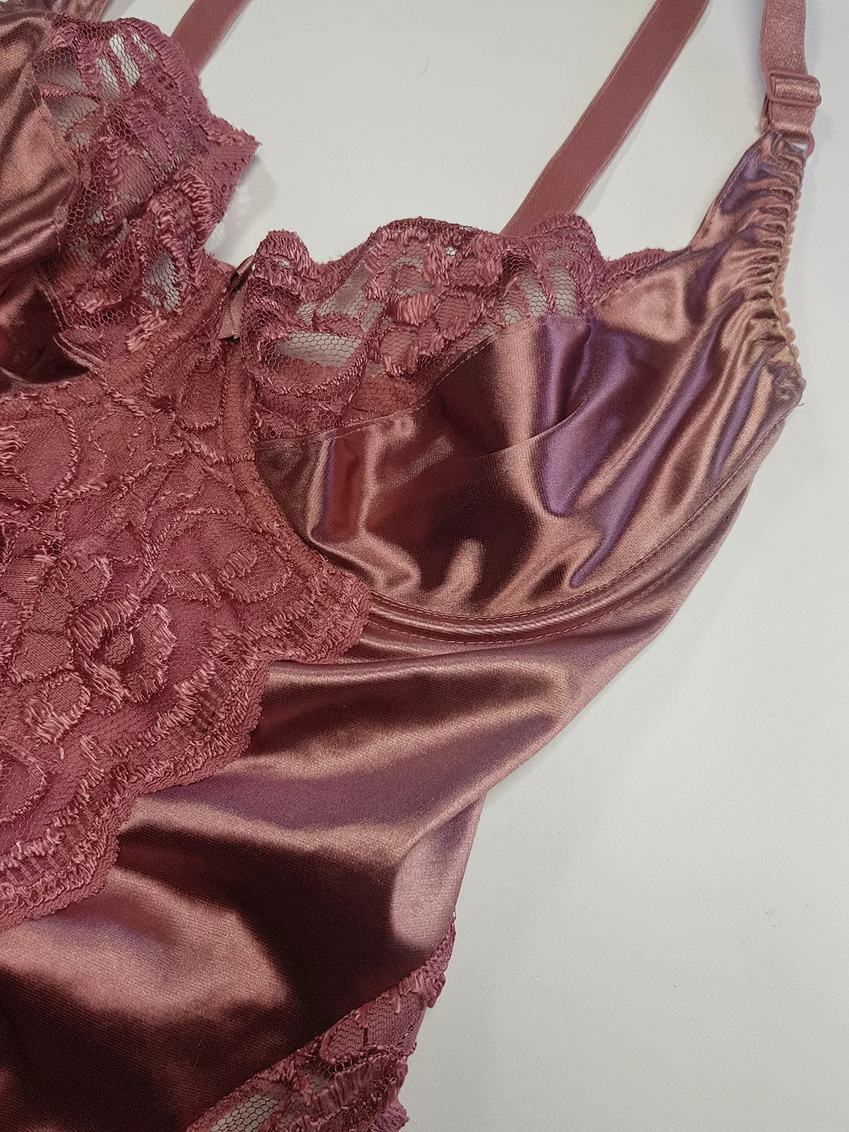 1990s Vintage Dreamy Lace & Satin High Cut Teddy Bodysuit - Unworn - Unbelievably Gorgeous in Sugary Pink
