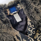Rare 90s Kenzo France Dragon Denim Coat with Japanese Asian prints in 100% cotton - Made in Italy - Vegan Fur Collar - Fully Lined- Zip Front Closure - Dark Denim Blue with Taupe Gold Prints - Worn by Celebrities