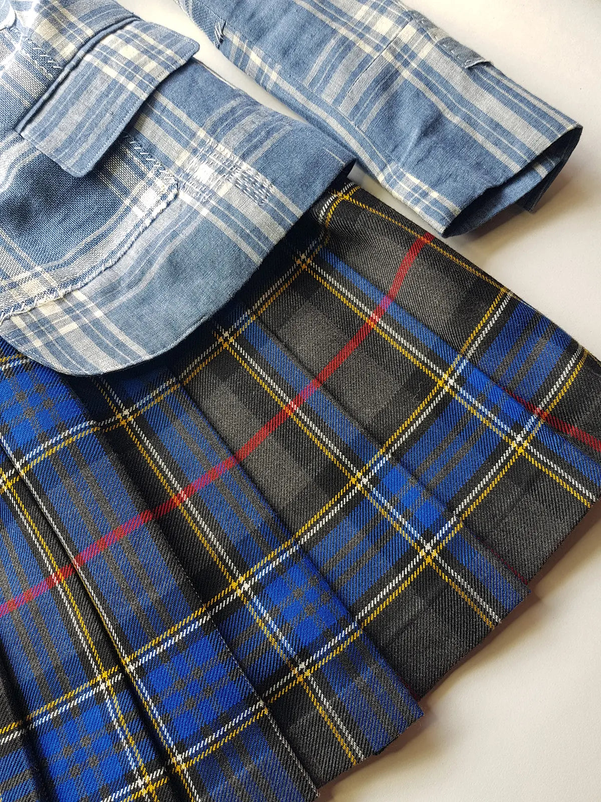 Authentic Ralph Lauren Light & Dreamy Denim Blues Summertime Patchwork Jacket - Western Cowgirl Americana Influences in Blue & White linen