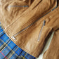 Authentic Armani Vintage 100% Genuine Leather Jacket - Made in Italy - Perfect light Camel brown - Antique Gold Hardware - Zip Closure