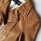 Authentic Armani Vintage 100% Genuine Leather Jacket - Made in Italy - Perfect light Camel brown - Antique Gold Hardware - Zip Closure