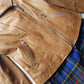 Authentic Armani Vintage 100% Genuine Leather Jacket - Made in Italy - Perfect light Camel brown - Antique Gold Hardware - Zip Closure