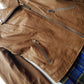 Authentic Armani Vintage 100% Genuine Leather Jacket - Made in Italy - Perfect light Camel brown - Antique Gold Hardware - Zip Closure