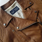 Authentic Armani Vintage 100% Genuine Leather Jacket - Made in Italy - Perfect light Camel brown - Antique Gold Hardware - Zip Closure