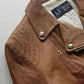 Authentic Armani Vintage 100% Genuine Leather Jacket - Made in Italy - Perfect light Camel brown - Antique Gold Hardware - Zip Closure