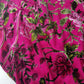 2000s Vintage Oriental Burnout Velvet Dress in Raspberry Pink & Green Florals - perfect for date night