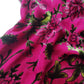 2000s Vintage Oriental Burnout Velvet Dress in Raspberry Pink & Green Florals - perfect for date night