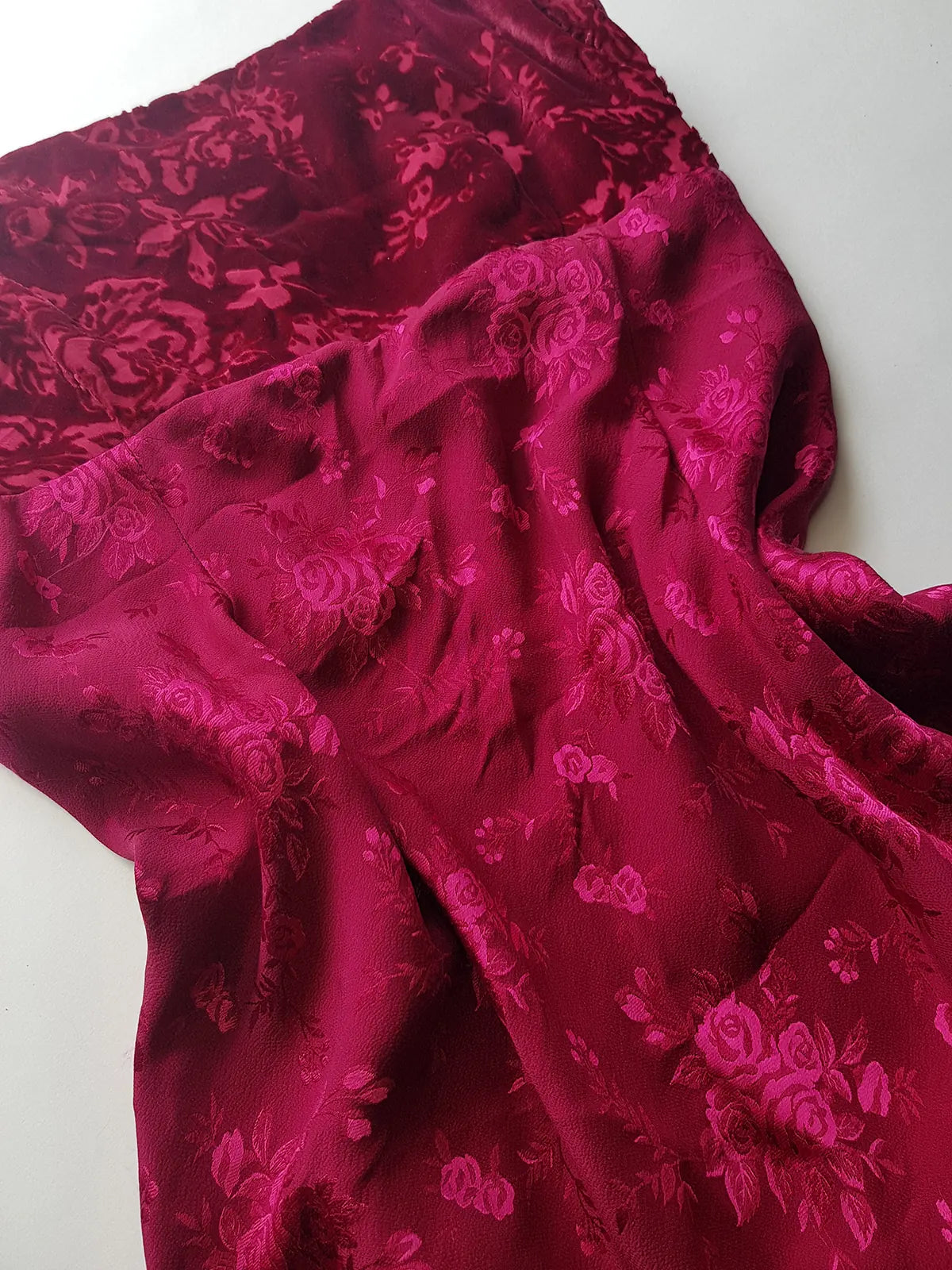 90s Vintage Monsoon Silk & Velvet Long Dress - curve hugging - Slinky & ridiculously sexy