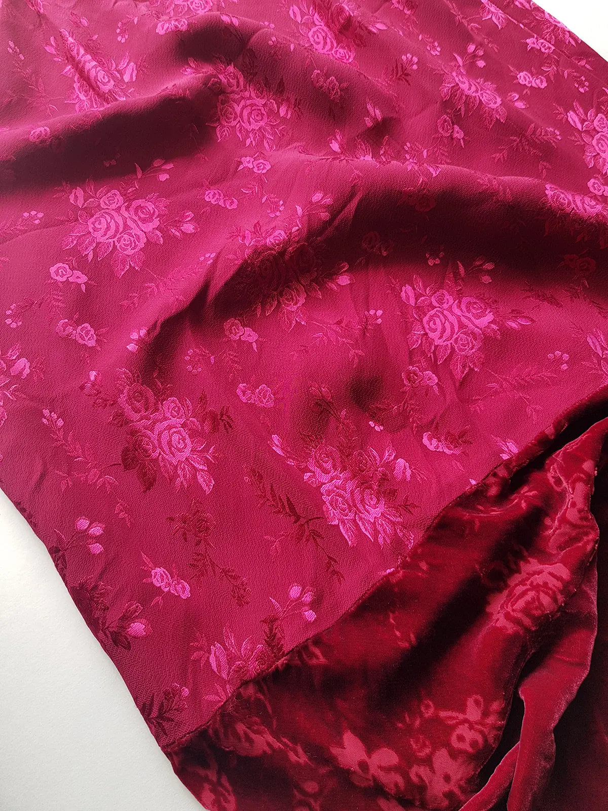 90s Vintage Monsoon Silk & Velvet Long Dress - curve hugging - Slinky & ridiculously sexy