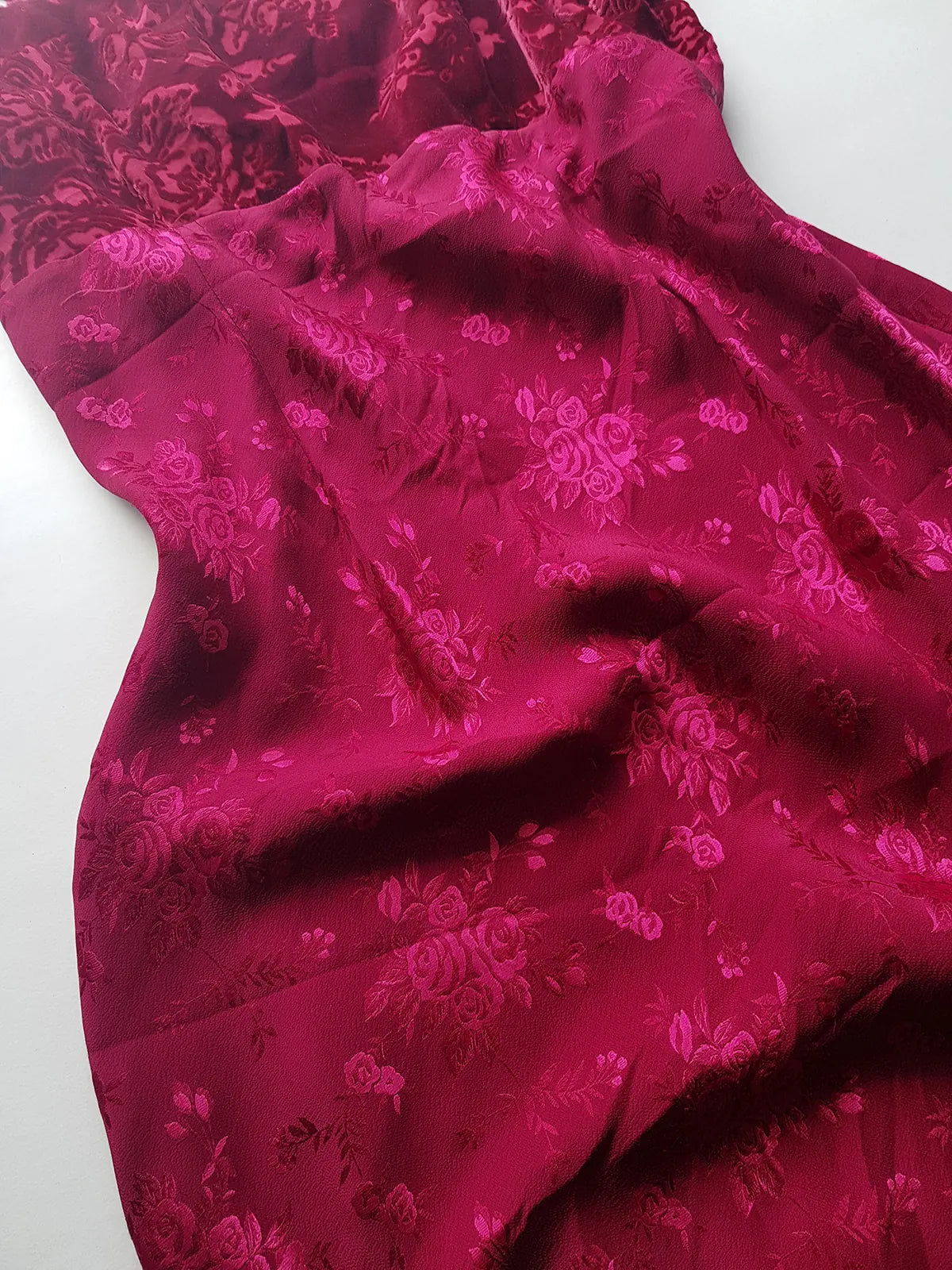 90s Vintage Monsoon Silk & Velvet Long Dress - curve hugging - Slinky & ridiculously sexy