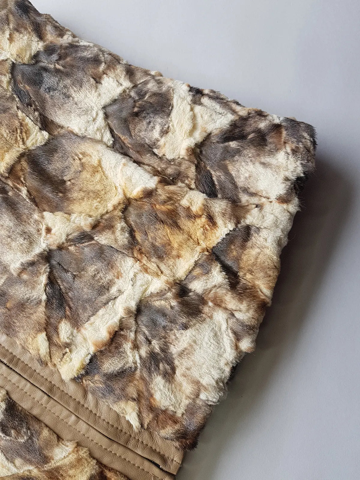 90s Vintage Brown & Cream Fur Vest with Incredible Fluffy Fox Fur Collar - Fully Lined - Chunky Heavy Zip Hardware