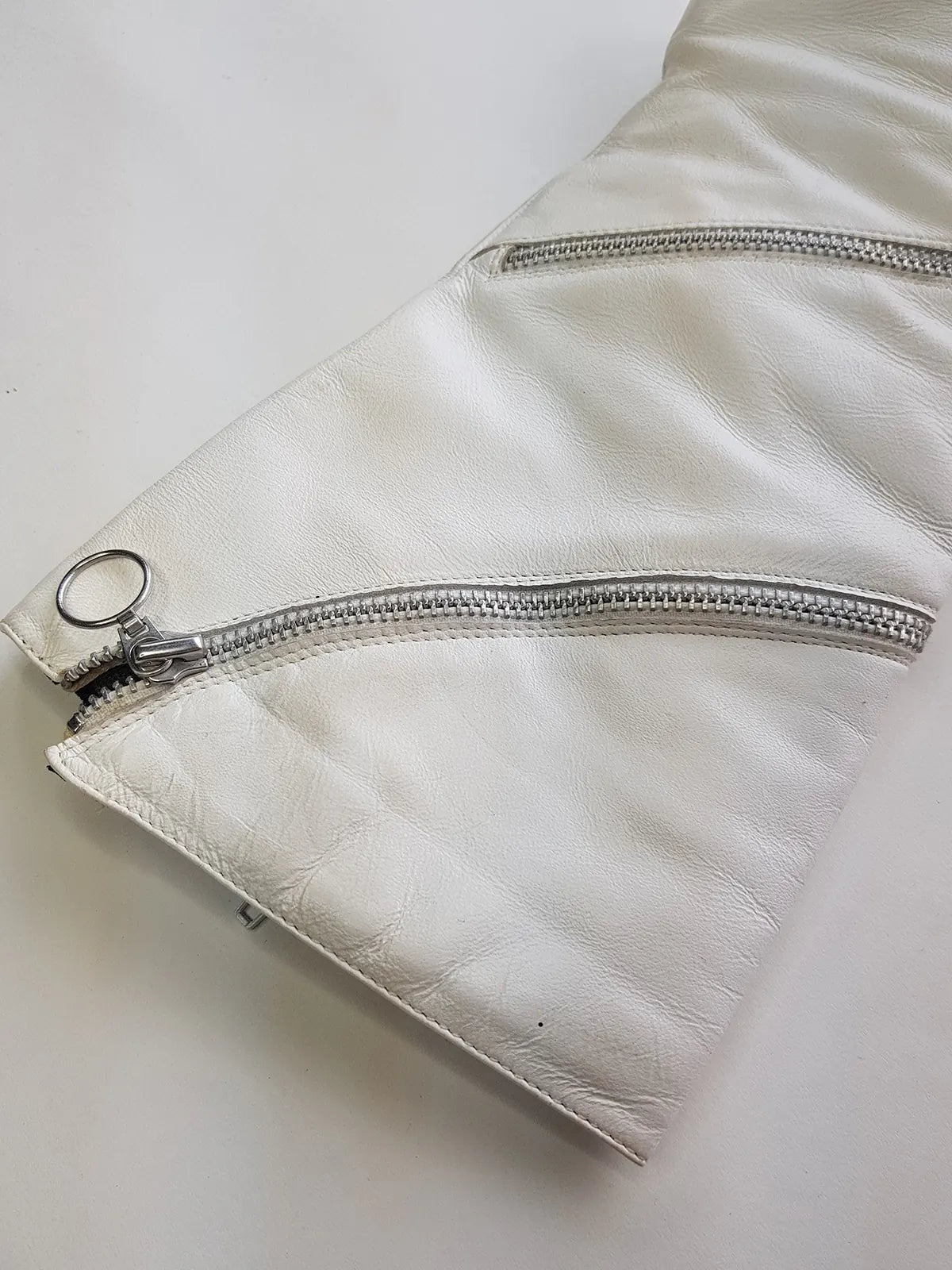 90S super sexy stiletto boots - knee high - metal hardware - wrap around metal zipper - glam rock / rockstar girlfriend