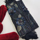 Heavily Beaded Vintage 90s evening pouch - Rich Blues & Reds - one of a kind custom made - tassels beads sequins & velvet - wear a multitude of different ways
