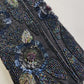 Heavily Beaded Vintage 90s evening pouch - Rich Blues & Reds - one of a kind custom made - tassels beads sequins & velvet - wear a multitude of different ways