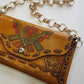 1940s Vintage Mayan Hand Tooled & Hand Painted 100% Genuine Leather Tribal Statement Bag