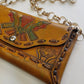 1940s Vintage Mayan Hand Tooled & Hand Painted 100% Genuine Leather Tribal Statement Bag