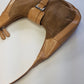 1990s Vintage Buckled Suede Purse in Camel Tones - silver hardware - perfect shape and so cute