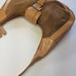1990s Vintage Buckled Suede Purse in Camel Tones - silver hardware - perfect shape and so cute