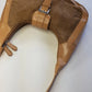 1990s Vintage Buckled Suede Purse in Camel Tones - silver hardware - perfect shape and so cute