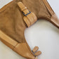 1990s Vintage Buckled Suede Purse in Camel Tones - silver hardware - perfect shape and so cute