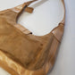 1990s Vintage Buckled Suede Purse in Camel Tones - silver hardware - perfect shape and so cute
