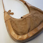 1990s Vintage Buckled Suede Purse in Camel Tones - silver hardware - perfect shape and so cute