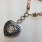 Exquisite antique custom made romantic gothic choker heart necklace - original piece only 1 made - wear multiple ways - all authentic vintage & antique components - beautiful quality in heavy crystals beads and metals