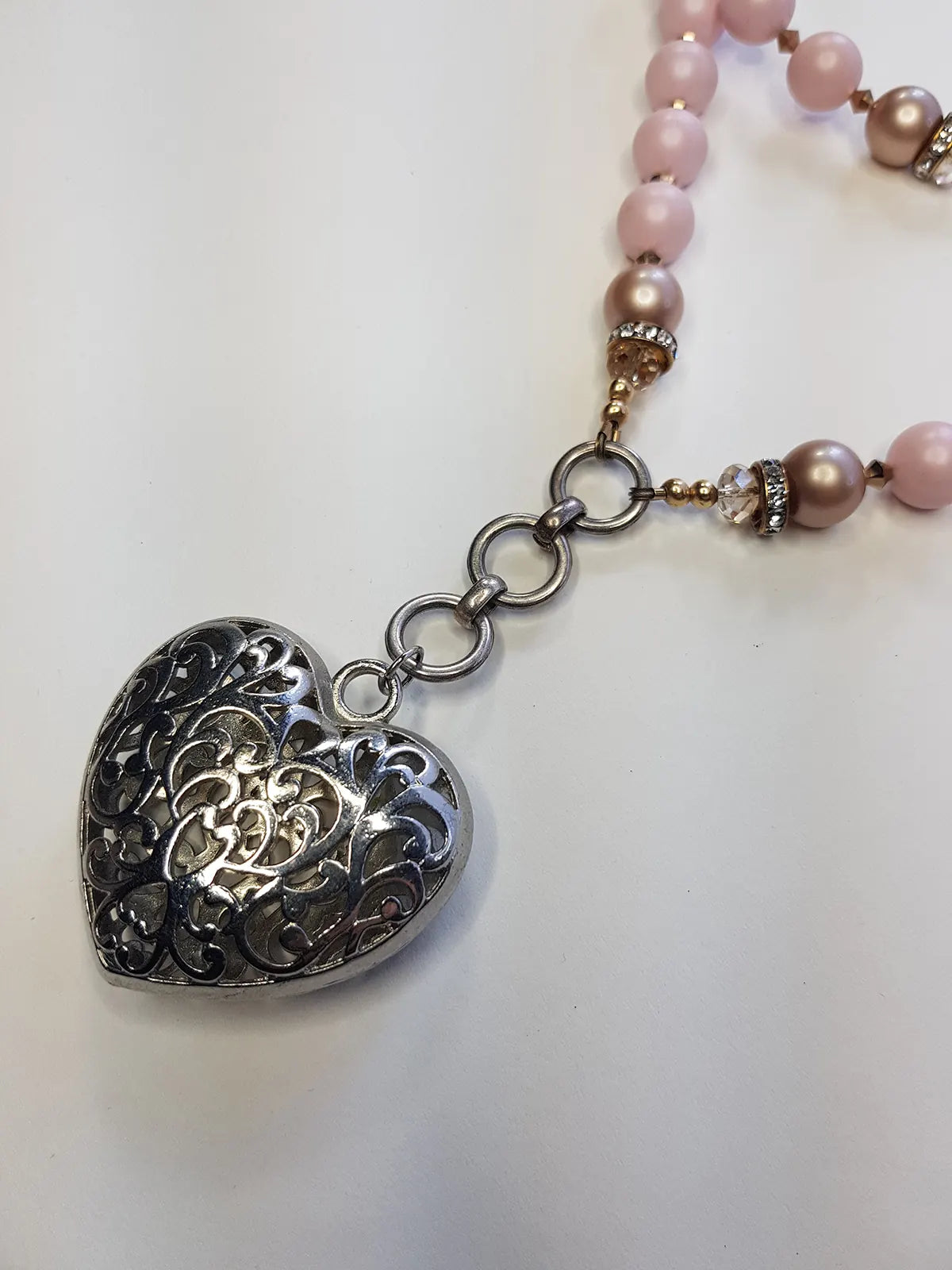 Exquisite antique custom made romantic gothic choker heart necklace - original piece only 1 made - wear multiple ways - all authentic vintage & antique components - beautiful quality in heavy crystals beads and metals