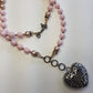 Exquisite antique custom made romantic gothic choker heart necklace - original piece only 1 made - wear multiple ways - all authentic vintage & antique components - beautiful quality in heavy crystals beads and metals