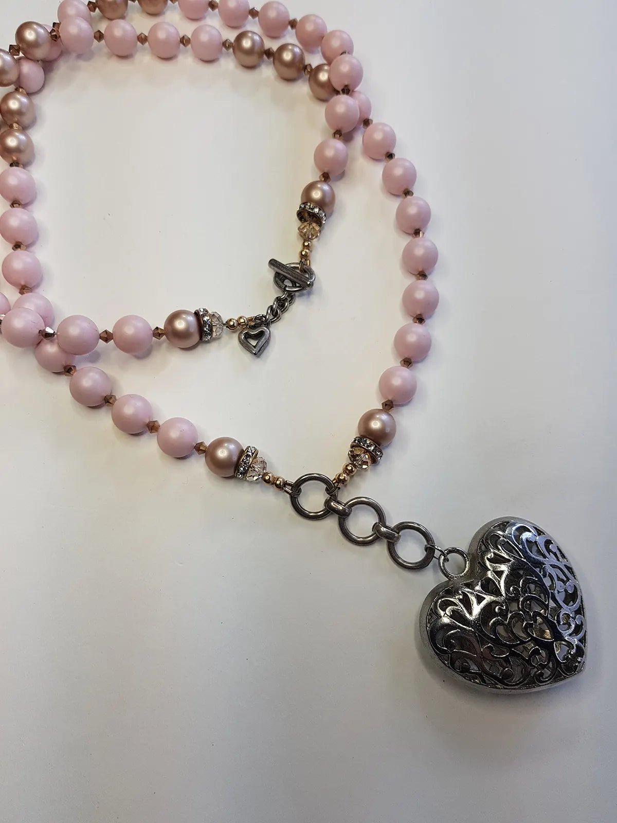 Exquisite antique custom made romantic gothic choker heart necklace - original piece only 1 made - wear multiple ways - all authentic vintage & antique components - beautiful quality in heavy crystals beads and metals