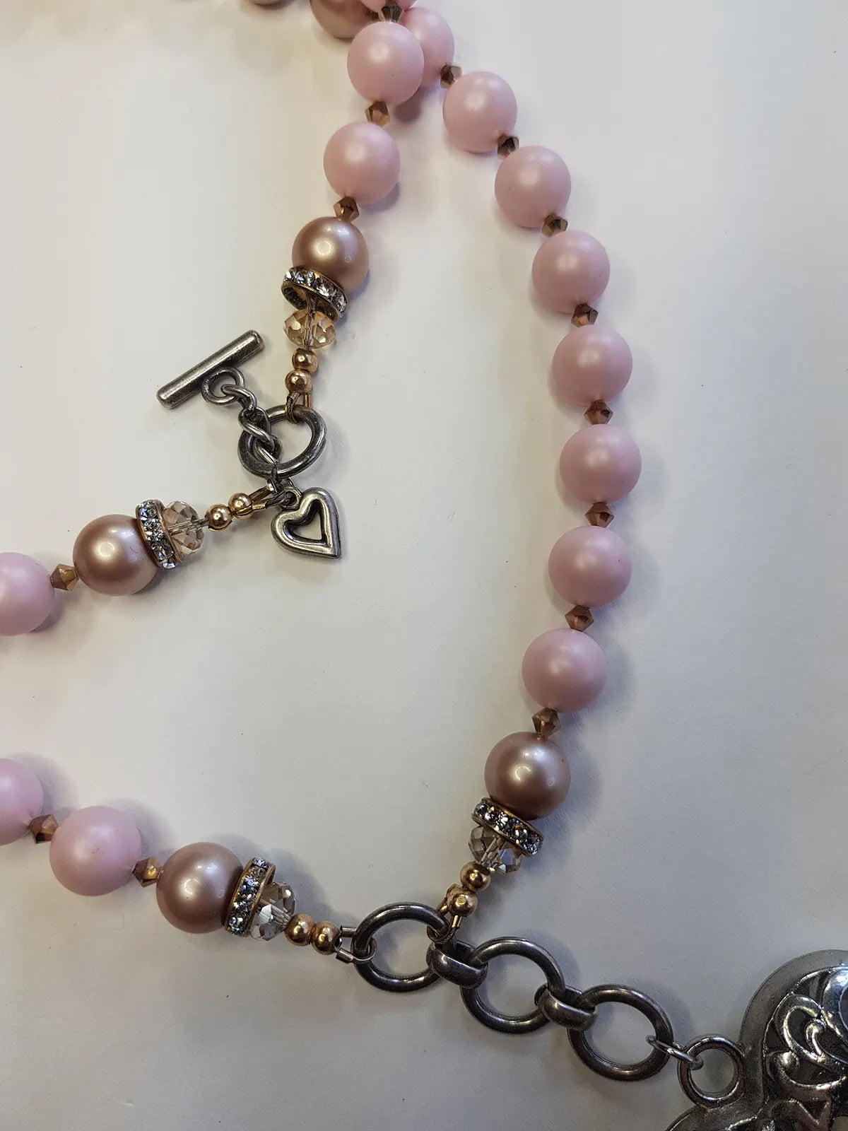 Exquisite antique custom made romantic gothic choker heart necklace - original piece only 1 made - wear multiple ways - all authentic vintage & antique components - beautiful quality in heavy crystals beads and metals