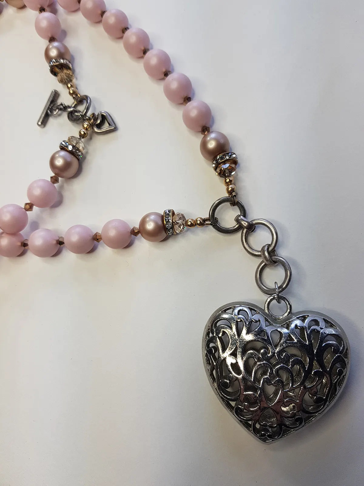 Exquisite antique custom made romantic gothic choker heart necklace - original piece only 1 made - wear multiple ways - all authentic vintage & antique components - beautiful quality in heavy crystals beads and metals